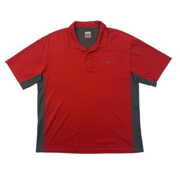 Columbia Polo Shirt Mens L Large Red Columbia Grt Omni Dry Short Sleeve Golf - Picture 1 of 11